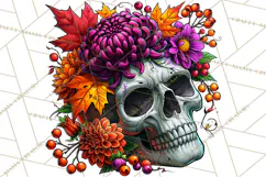 Floral Skull PNG Clipart, Spooky Gothic Halloween Png Product Image 2