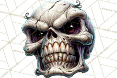 Floral Skull PNG Clipart, Spooky Gothic Halloween Png Product Image 3