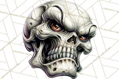 Floral Skull PNG Clipart, Spooky Gothic Halloween Png Product Image 3