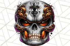 Floral Skull PNG Clipart, Spooky Gothic Halloween Png Product Image 4