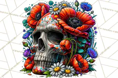 Floral Skull PNG Clipart, Spooky Gothic Halloween Png Product Image 2