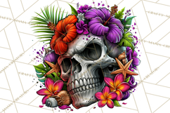 Floral Skull PNG Clipart, Spooky Gothic Halloween Png Product Image 3