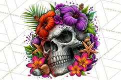 Floral Skull PNG Clipart, Spooky Gothic Halloween Png Product Image 3