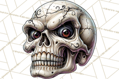 Floral Skull PNG Clipart, Spooky Gothic Halloween Png Product Image 4