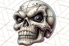 Floral Skull PNG Clipart, Spooky Gothic Halloween Png Product Image 4