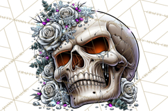 Floral Skull PNG Clipart, Spooky Gothic Halloween Png Product Image 5