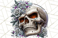 Floral Skull PNG Clipart, Spooky Gothic Halloween Png Product Image 5