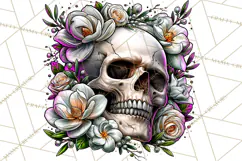 Floral Skull PNG Clipart, Spooky Gothic Halloween Png Product Image 5