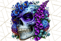 Floral Skull PNG Clipart, Spooky Gothic Halloween Png Product Image 2