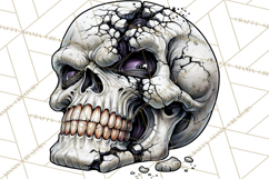 Floral Skull PNG Clipart, Spooky Gothic Halloween Png Product Image 3