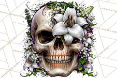 Floral Skull PNG Clipart, Spooky Gothic Halloween Png Product Image 5