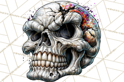 Floral Skull PNG Clipart, Spooky Gothic Halloween Png Product Image 2