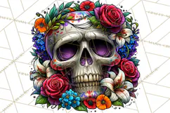Floral Skull PNG Clipart, Spooky Gothic Halloween Png Product Image 4