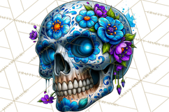Floral Skull PNG Clipart, Spooky Gothic Halloween Png Product Image 5