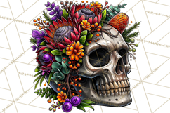 Floral Skull PNG Clipart, Spooky Gothic Halloween Png Product Image 2