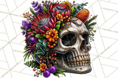 Floral Skull PNG Clipart, Spooky Gothic Halloween Png Product Image 2