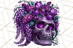 Floral Skull PNG Clipart, Spooky Gothic Halloween Png Product Image 4