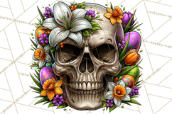 Floral Skull PNG Clipart, Spooky Gothic Halloween Png Product Image 5