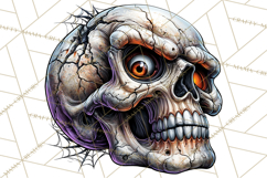 Floral Skull PNG Clipart, Spooky Gothic Halloween Png Product Image 3