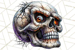 Floral Skull PNG Clipart, Spooky Gothic Halloween Png Product Image 3