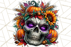 Floral Skull PNG Clipart, Spooky Gothic Halloween Png Product Image 4