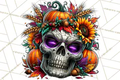 Floral Skull PNG Clipart, Spooky Gothic Halloween Png Product Image 4