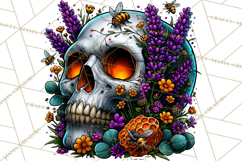 Floral Skull PNG Clipart, Spooky Gothic Halloween Png Product Image 3