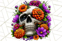 Floral Skull PNG Clipart, Spooky Gothic Halloween Png Product Image 4