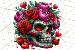 Floral Skull PNG Clipart, Spooky Gothic Halloween Png Product Image 5