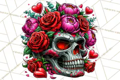 Floral Skull PNG Clipart, Spooky Gothic Halloween Png Product Image 5