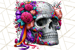 Floral Skull PNG Clipart, Spooky Gothic Halloween Png Product Image 2