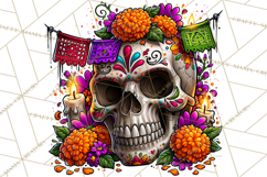 Floral Skull PNG Clipart, Spooky Gothic Halloween Png Product Image 3