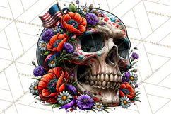 Floral Skull PNG Clipart, Spooky Gothic Halloween Png Product Image 4