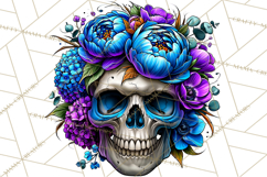 Floral Skull PNG Clipart, Spooky Gothic Halloween Png Product Image 2
