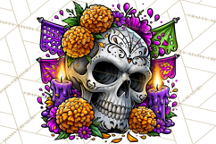Floral Skull PNG Clipart, Spooky Gothic Halloween Png Product Image 3