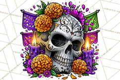 Floral Skull PNG Clipart, Spooky Gothic Halloween Png Product Image 3