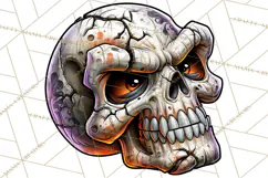Floral Skull PNG Clipart, Spooky Gothic Halloween Png Product Image 2