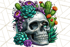 Floral Skull PNG Clipart, Spooky Gothic Halloween Png Product Image 4