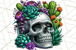 Floral Skull PNG Clipart, Spooky Gothic Halloween Png Product Image 4