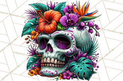 Floral Skull PNG Clipart, Spooky Gothic Halloween Png Product Image 5