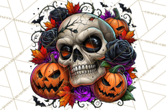 Floral Skull PNG Clipart, Spooky Gothic Halloween Png Product Image 3