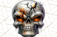 Floral Skull PNG Clipart, Spooky Gothic Halloween Png Product Image 4