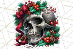 Floral Skull PNG Clipart, Spooky Gothic Halloween Png Product Image 5