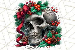 Floral Skull PNG Clipart, Spooky Gothic Halloween Png Product Image 5