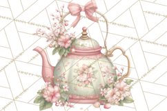 Blossom Tea Party Clipart, Pastel Tea Party Png Product Image 3