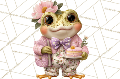 Easter Frogs in Fancy Fits, Cute Spring Clipart Png Product Image 5