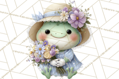 Easter Frogs in Fancy Fits, Cute Spring Clipart Png Product Image 2