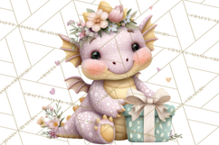 Easter Baby Dragon Clipart, Cute Pastel Spring Dragons Png Product Image 4