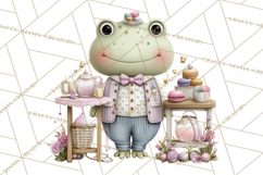 Easter Frogs in Fancy Fits, Cute Spring Clipart Png Product Image 5