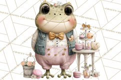 Easter Frogs in Fancy Fits, Cute Spring Clipart Png Product Image 2